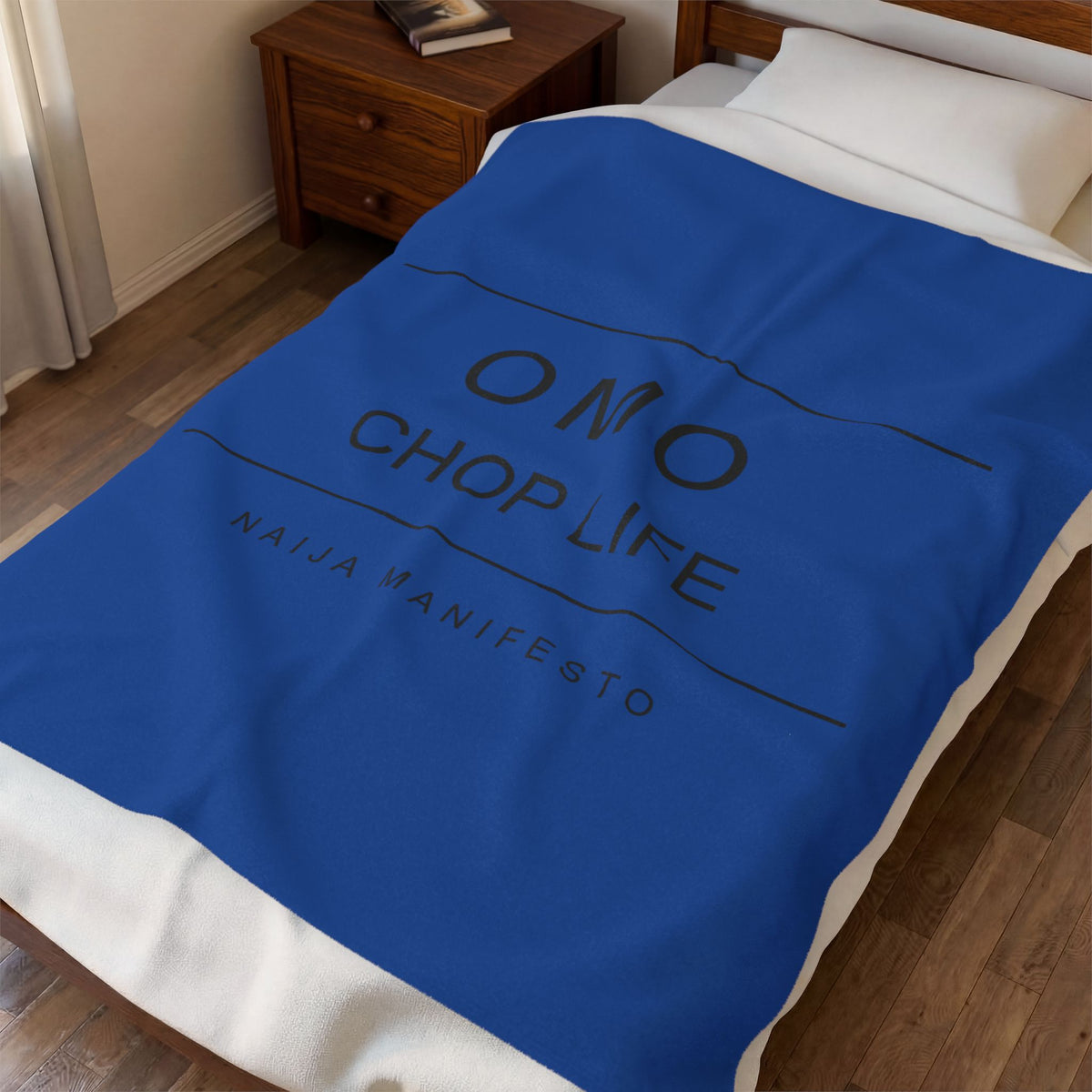 OMO CHOP LIFE Naija Velveteen Throw Blanket